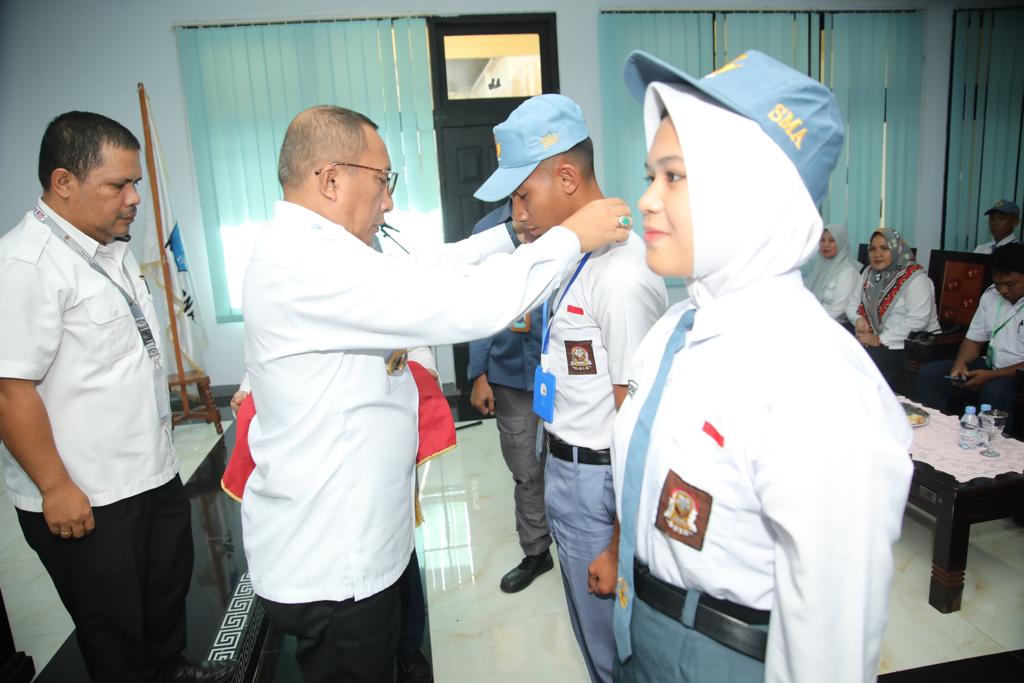 Wali kota M. Tauhid Soleman saat membuka diklat paskibraka Kota Ternate tahun 2023